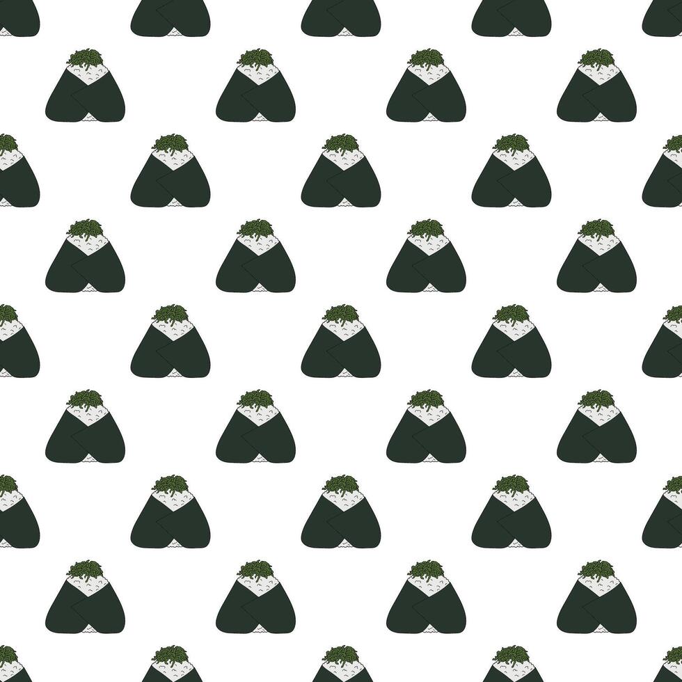 Seamless pattern with onigiri for decorative print, wrapping paper, menu, wallpaper and fabric 5 vector