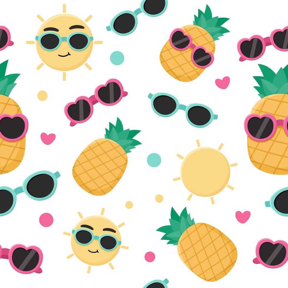 Flat colorful summer seamless pattern design vector