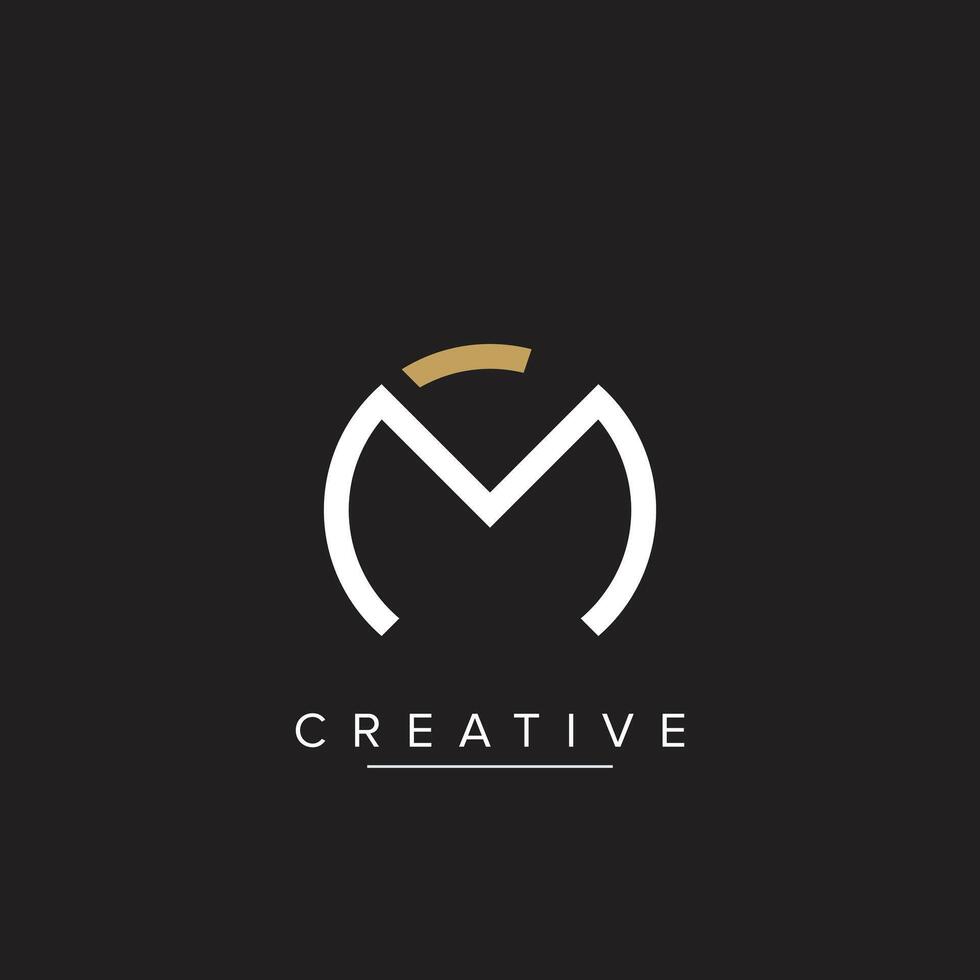 Alphabet MC, CM Rounded Logo Monogram Letters vector