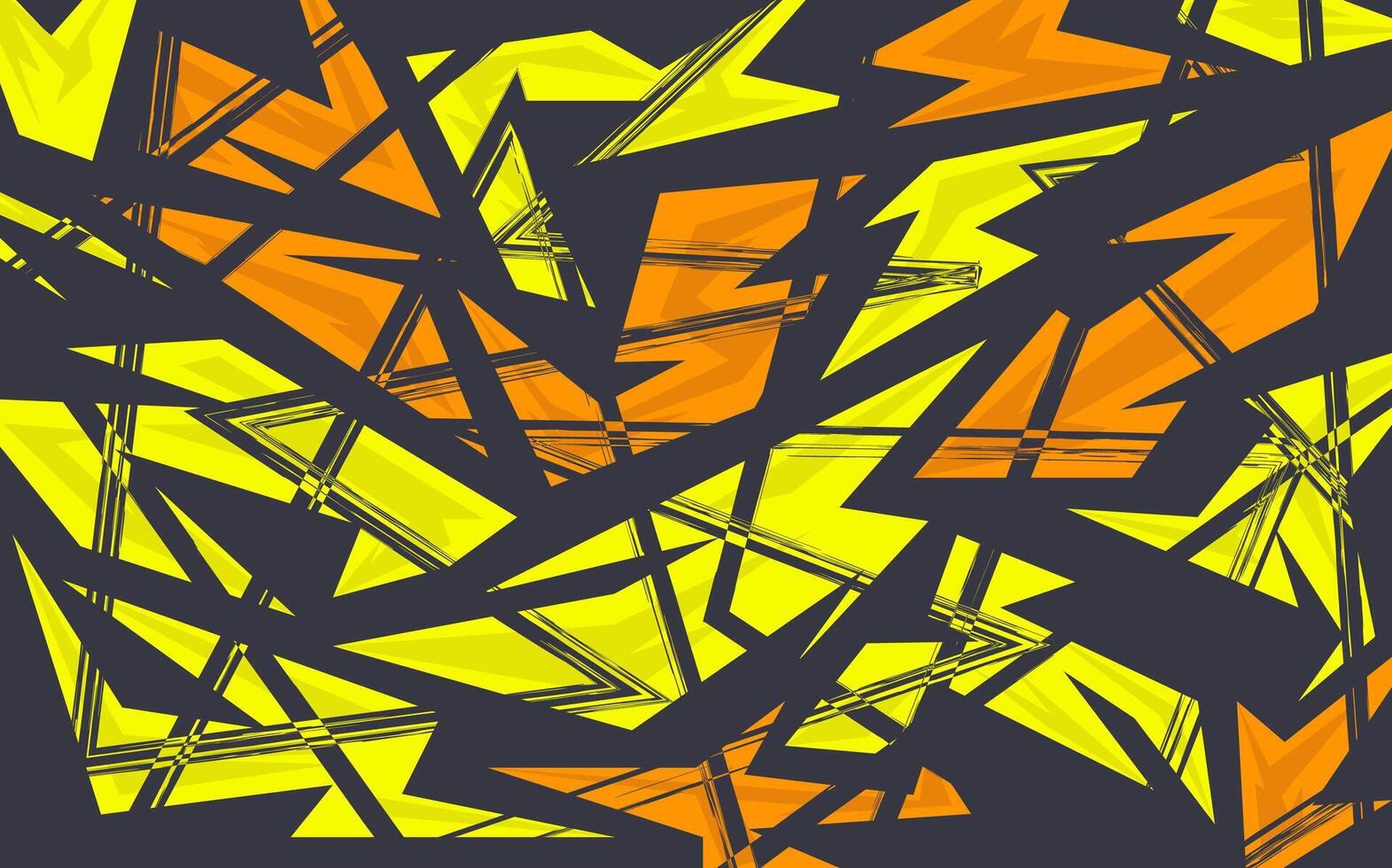 Abstract Yellow and Orange Geometrical Shapes on Dark Background vector