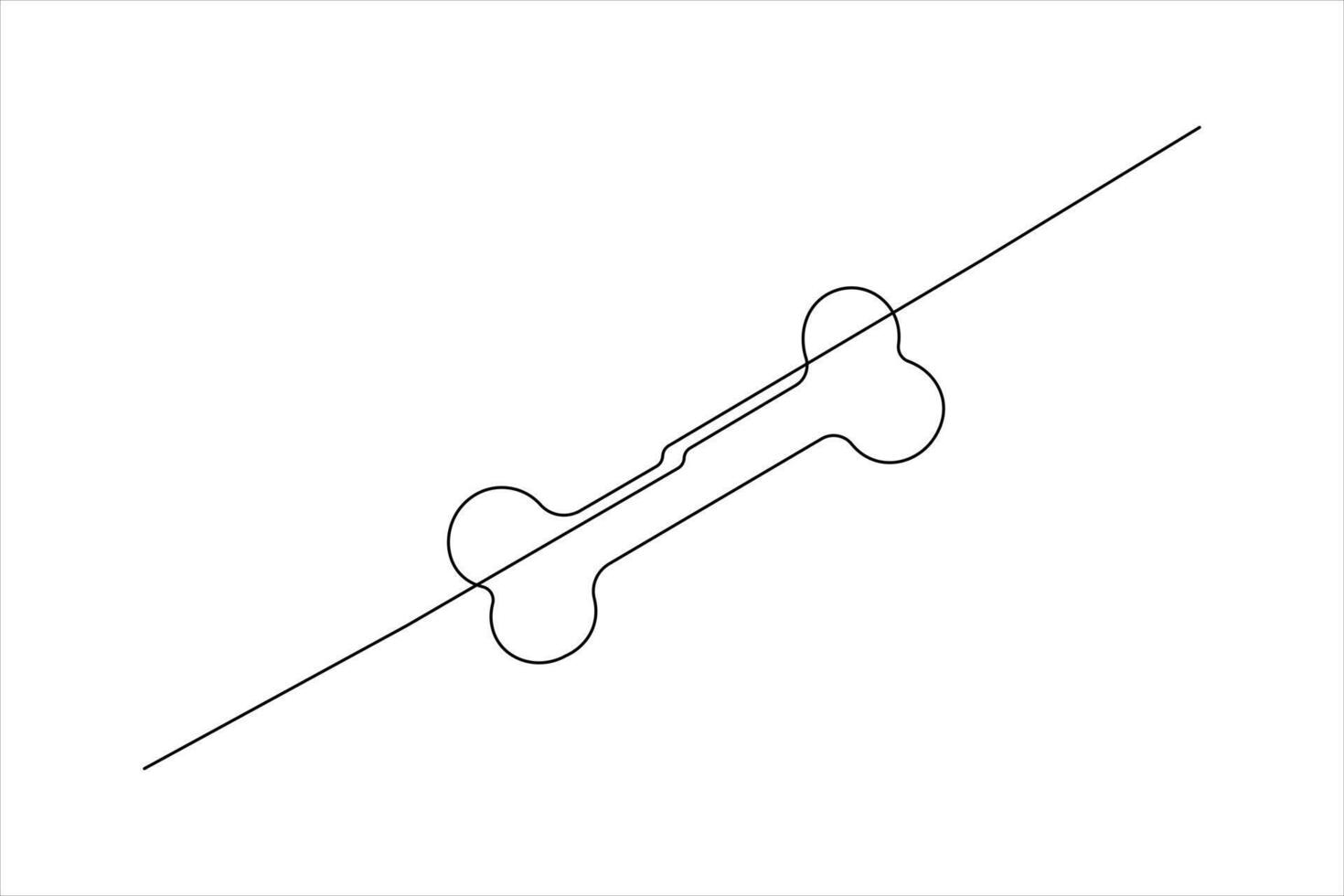 Dog bone single line drawing art design vector
