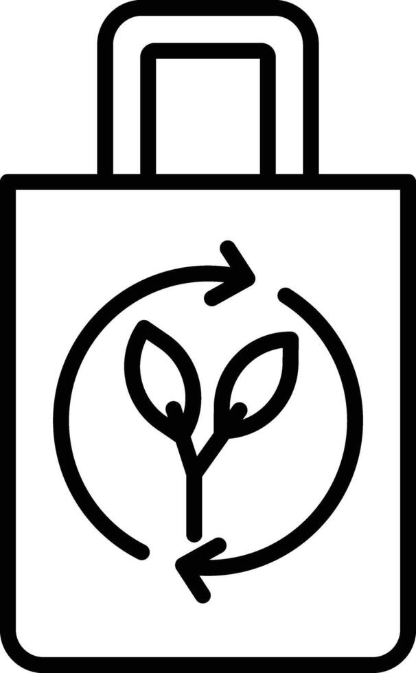 Eco Tote Bag Illustration Icon vector