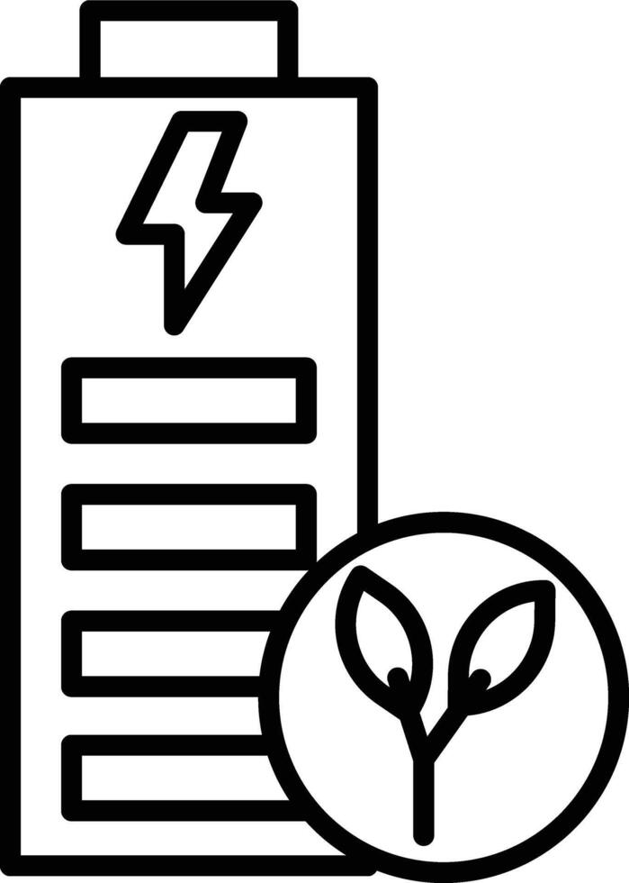 Eco Battery Illustration Icon vector
