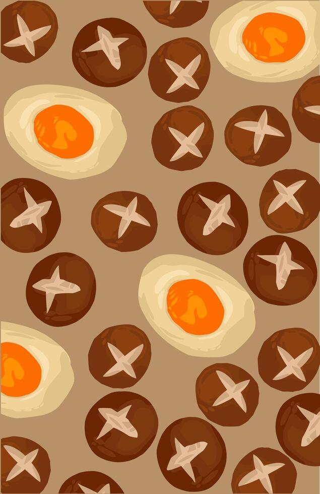 Japanese food soup with egg and Shitake mushroom vector