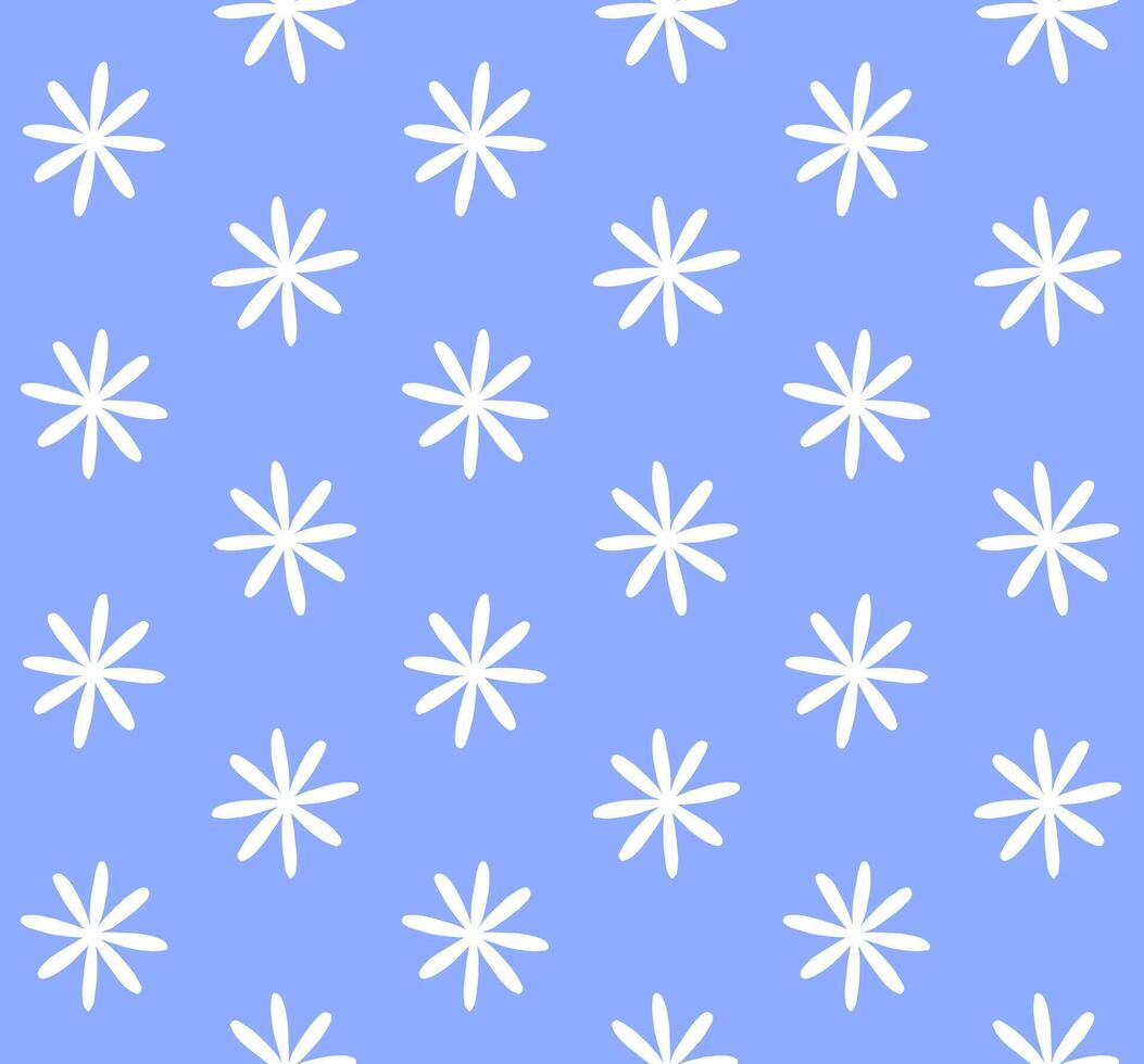Seamless pattern of hand drawn bue flower vector