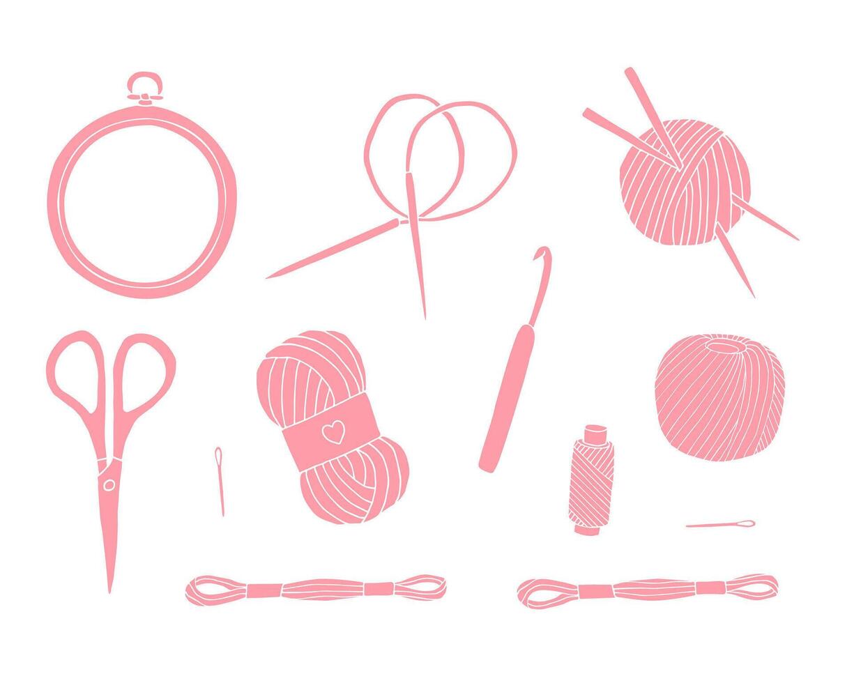 Bundle of different sketch thread vector