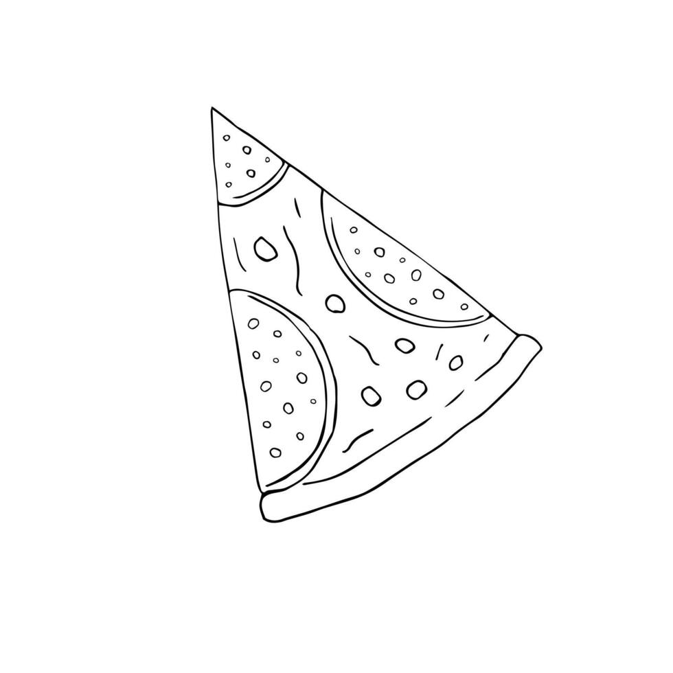 Hand drawn pizza slices vector