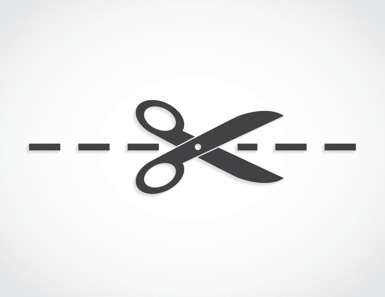 scissor cut scheme symbol design vector
