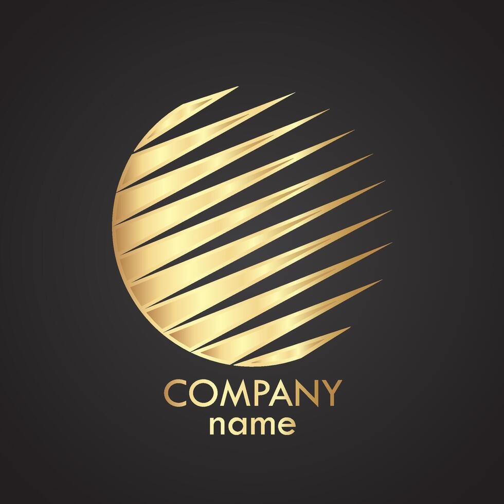3d gold sphere design logo vector