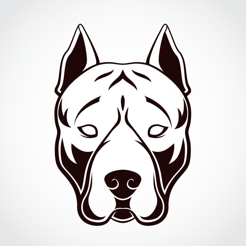 pitbull dog head elegant logo vector