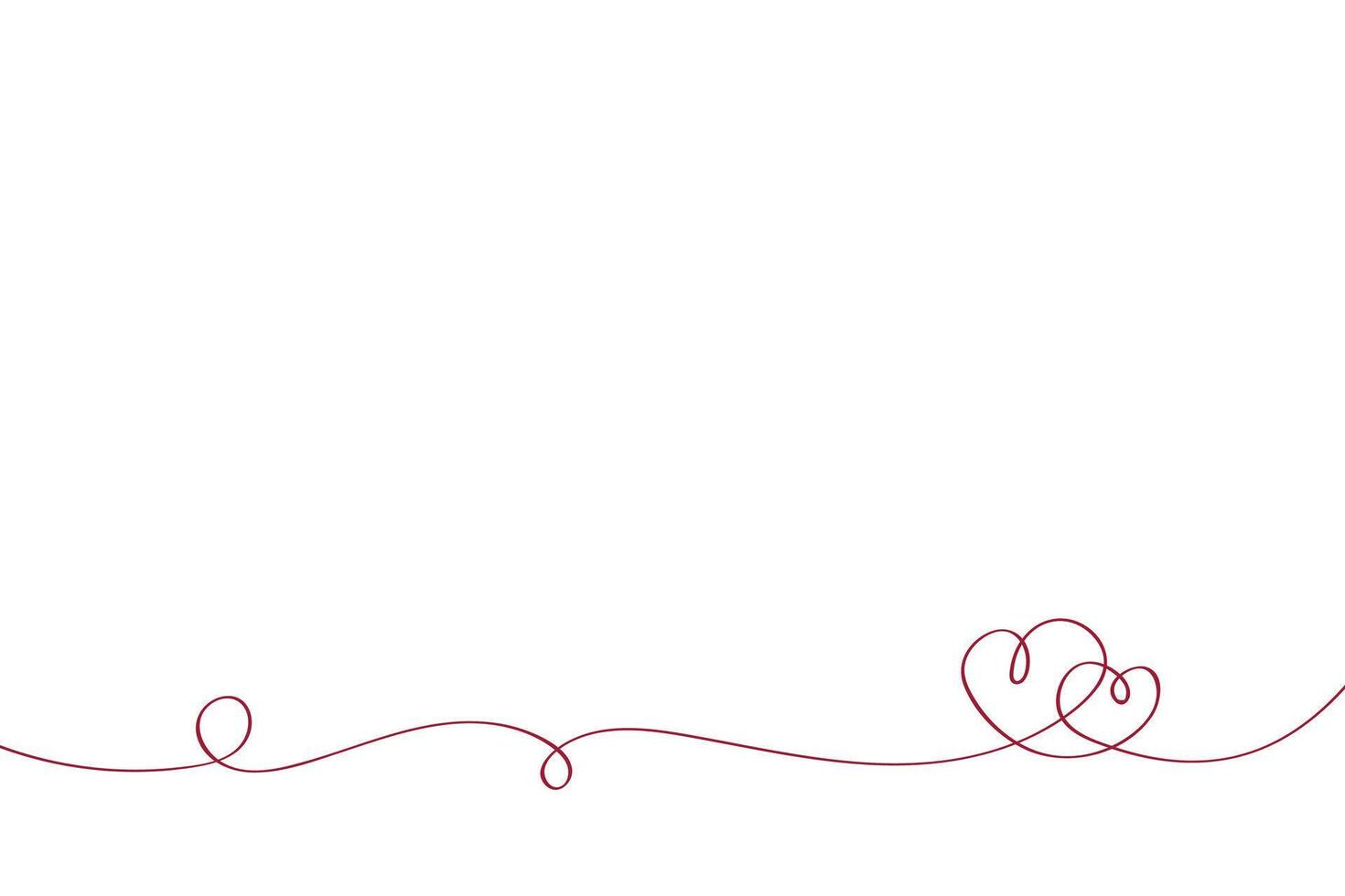 Two cute hearts, love, hand drawn on white line background. Simple hand drawn line elements for postcard design. vector