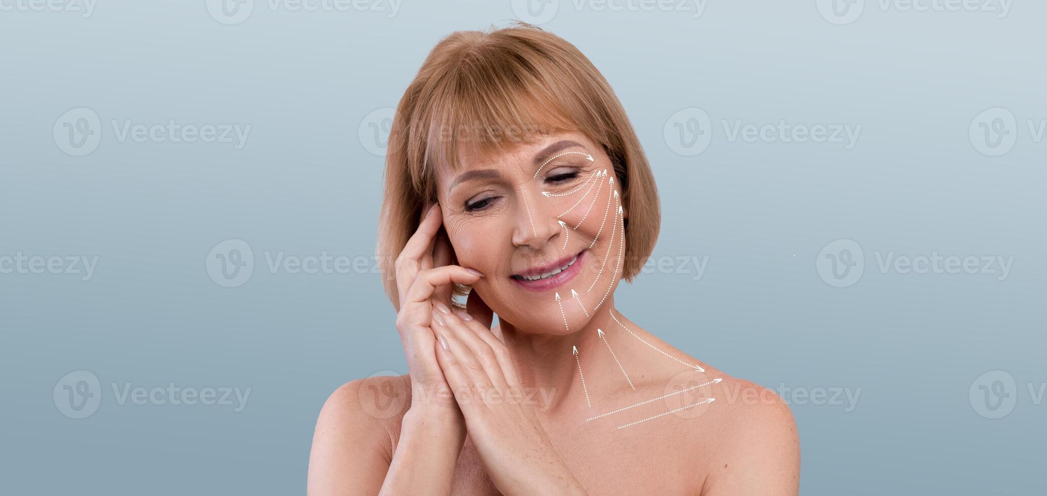 A woman indulges in a soothing skin care routine, showcasing her pampering ritual. She enjoys a quiet moment of self-care in a minimalist, isolated space, emphasizing beauty and relaxation. photo