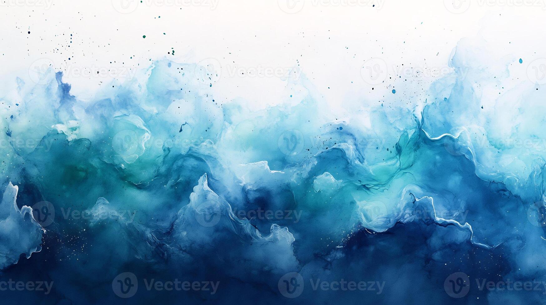 Artistic watercolor abstract background dynamic blue and green tones resembling fluid brushstrokes for creative and design projects photo