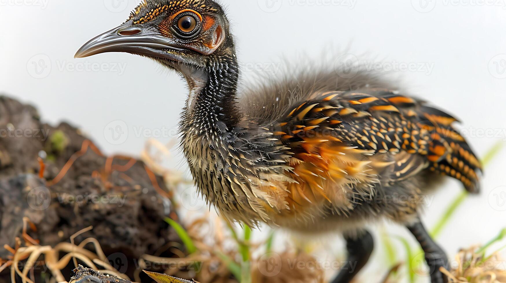 Juvenile Hawaiian Rail Porzana sandwichensis with brown and black feathers extinct native to Hawaii North America photo