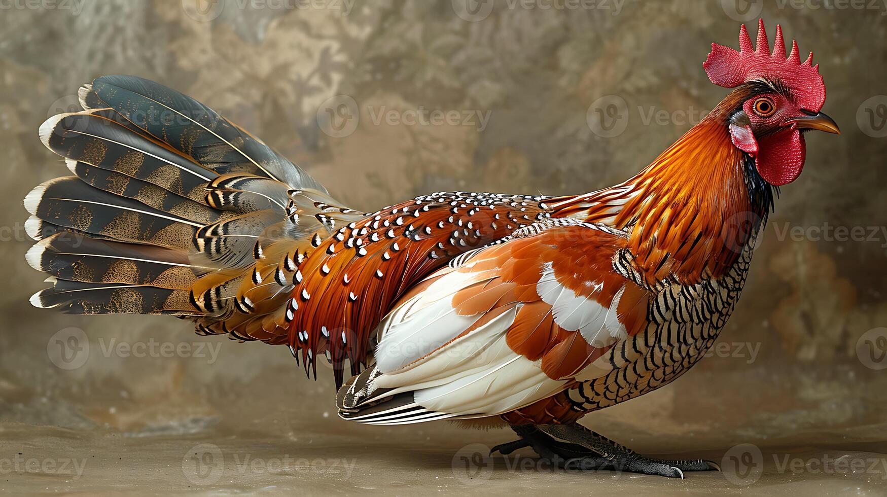 Adult male Heath Hen Tympanuchus cupido cupido with brown and white plumage extinct native to the United States North America photo
