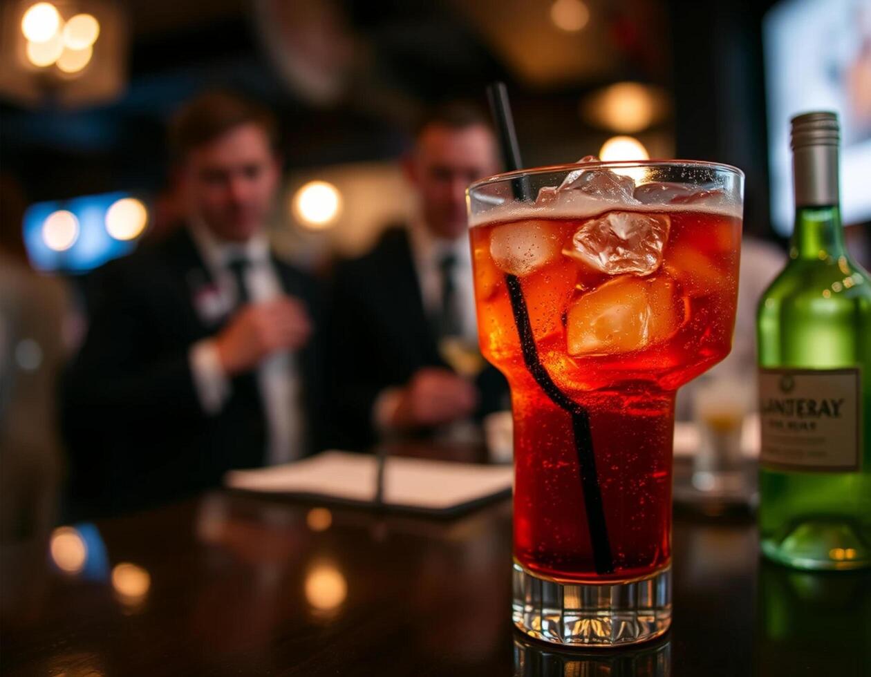 Refreshing Aperol Spritz in a Stylish Bar Setting photo