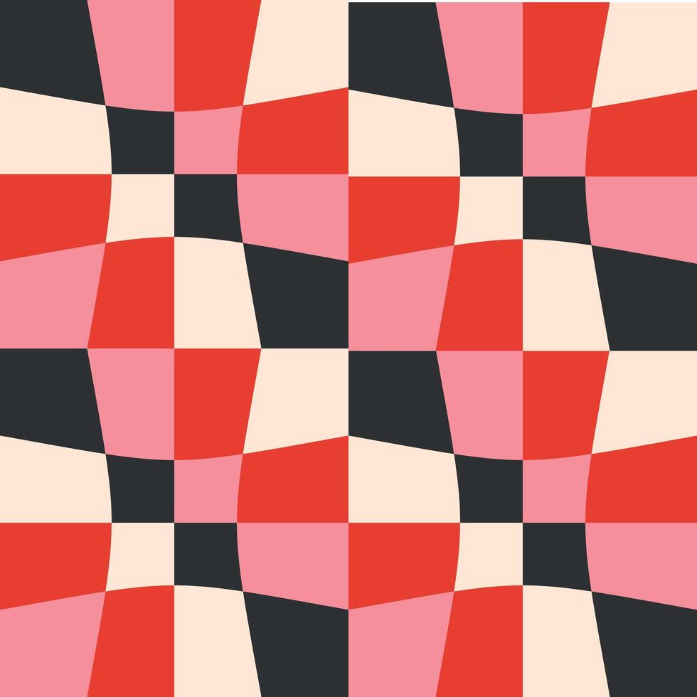 Retro geometrical checkered seamless pattern with colorful squares. Love Valentine's Day background for february 14 vector