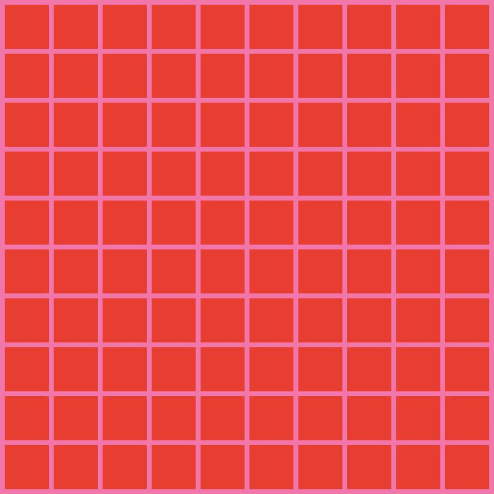 Retro geometrical checkered seamless pattern with red squares vector