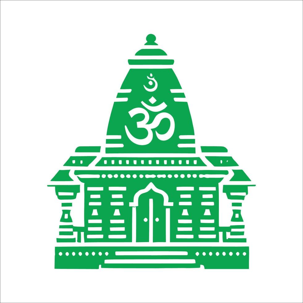 Hindu Temple Symbol Icon On White Background vector