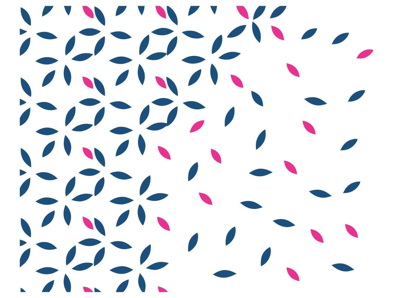 Abstract Floral Pattern Blue and Pink Icon Design. vector