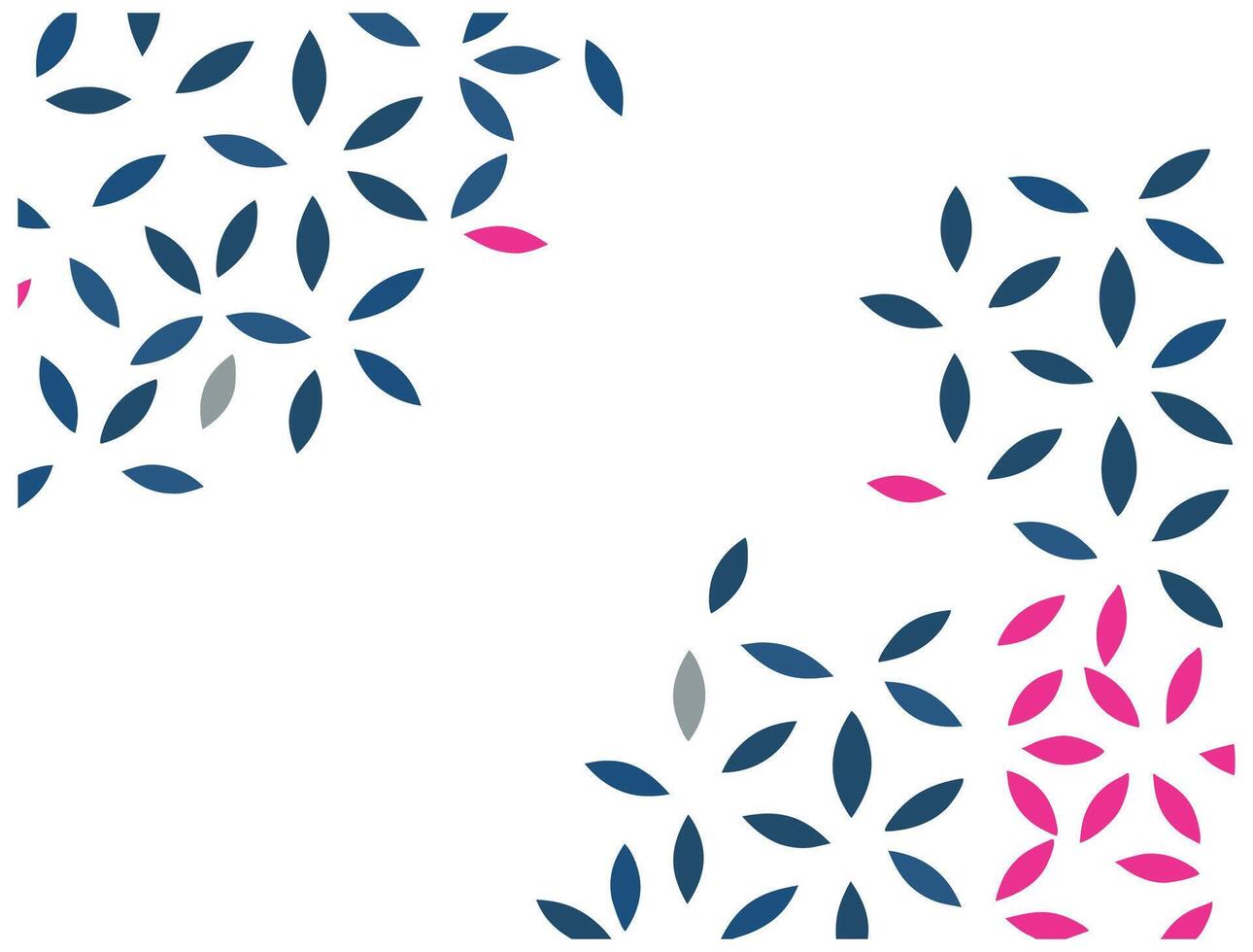 Blue and Pink Abstract Floral Pattern Illustration. vector