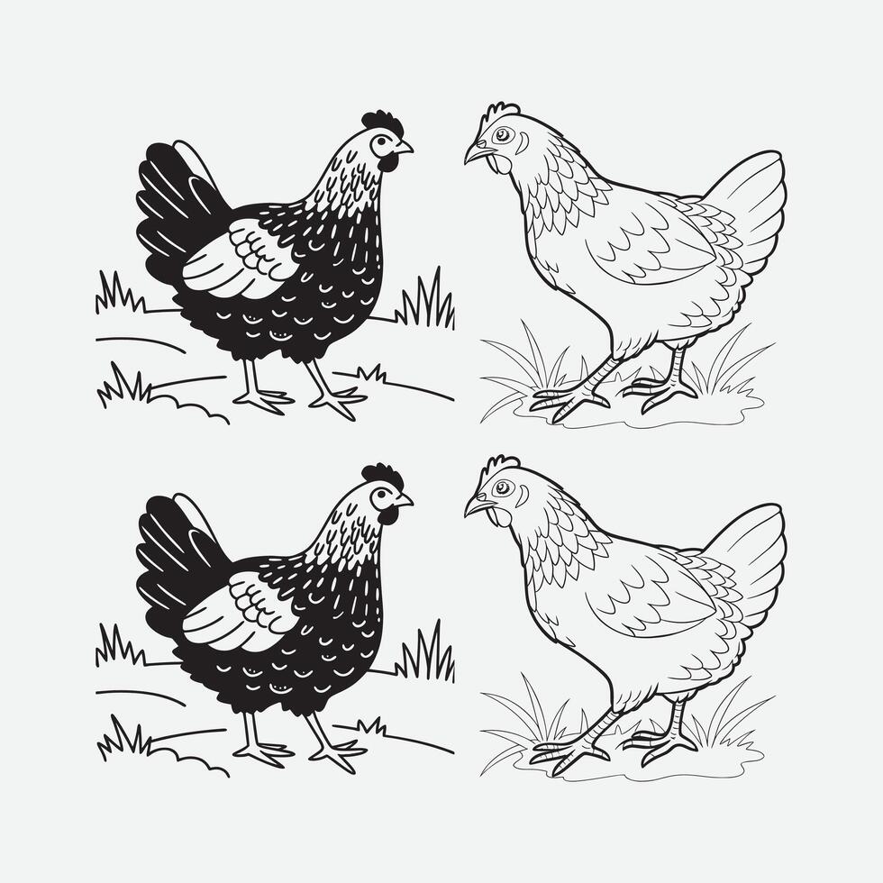 Chicken art design vector