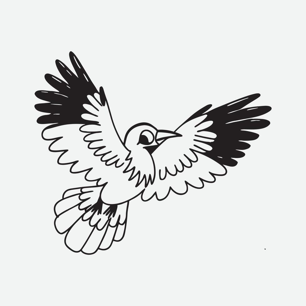 Bird flying art design vector