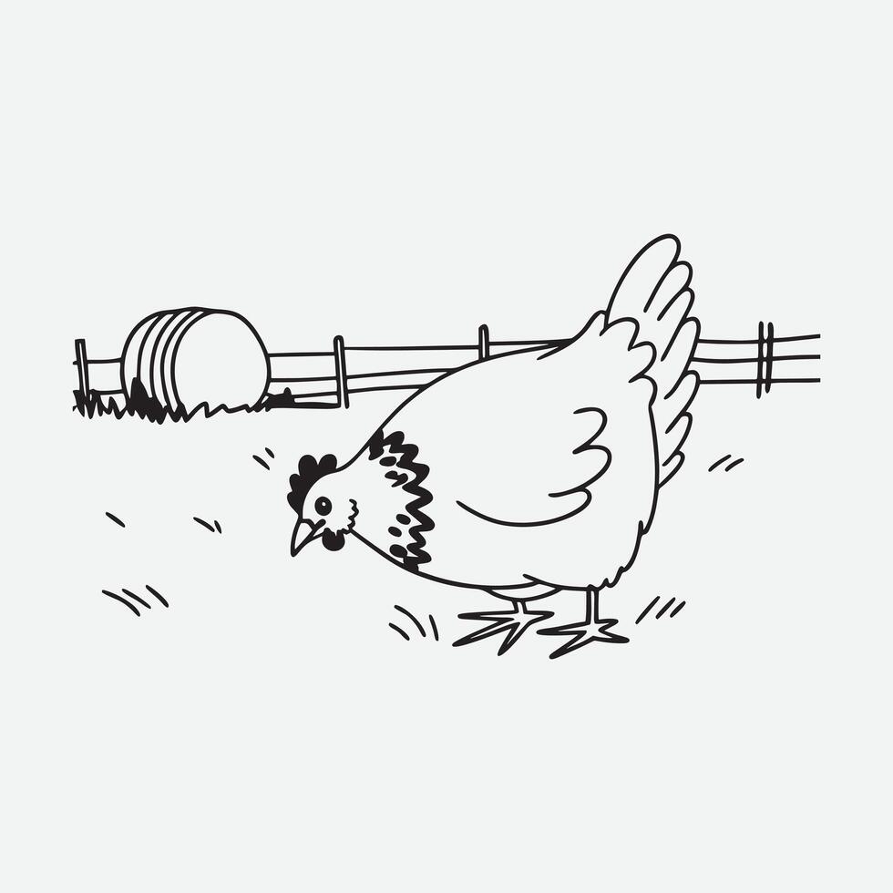 hen animal art design vector