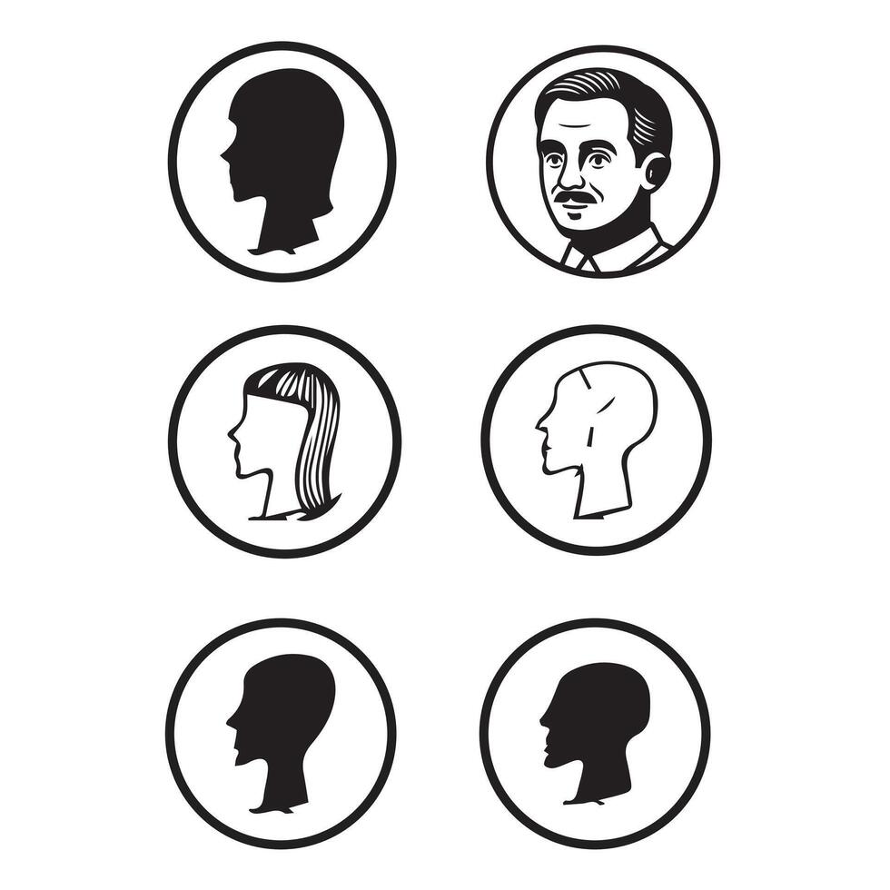 people faces icons vector