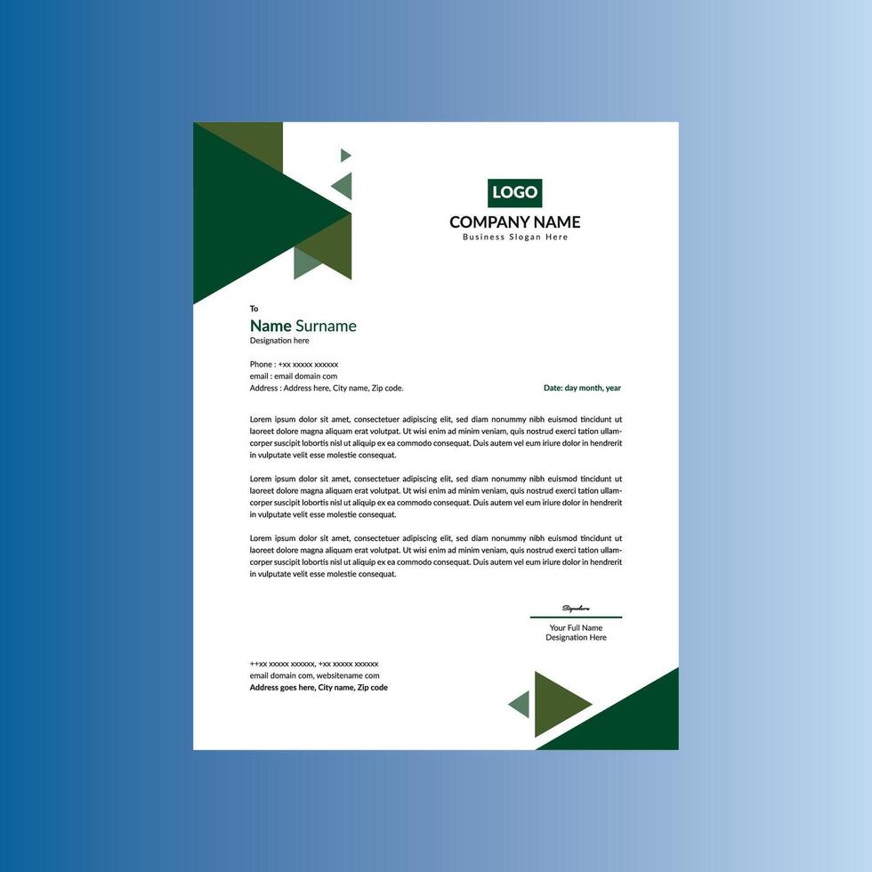 Modern Letterhead Design. Artistic Layout Display for Promotional Campaign. vector