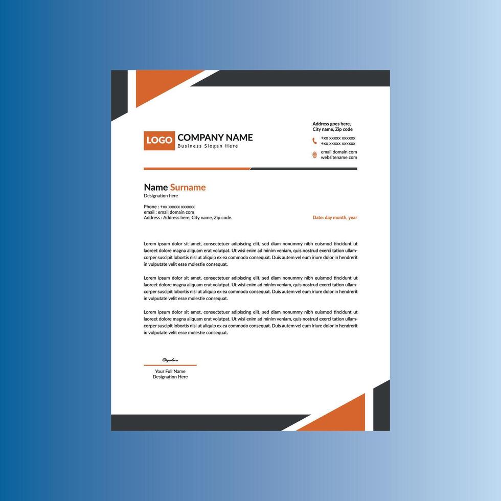 Modern Letterhead Design. Abstract Template Display for Promotional Campaign. vector