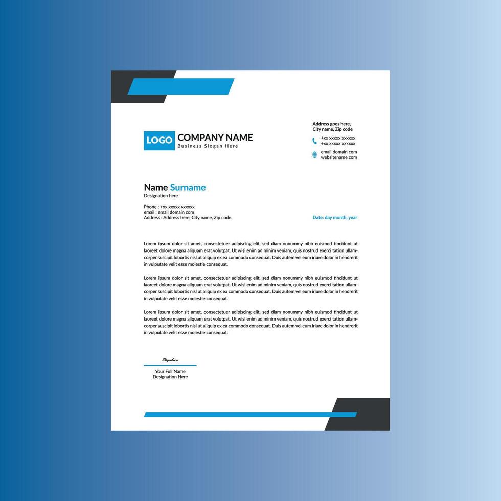 Modern Letterhead Design. Abstract Layout Display for Promotional Campaign. vector