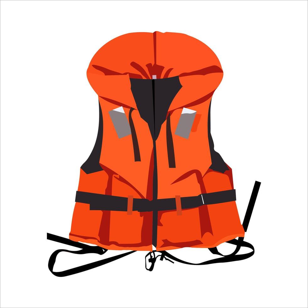 Life vest jacket isolated on white background. vector
