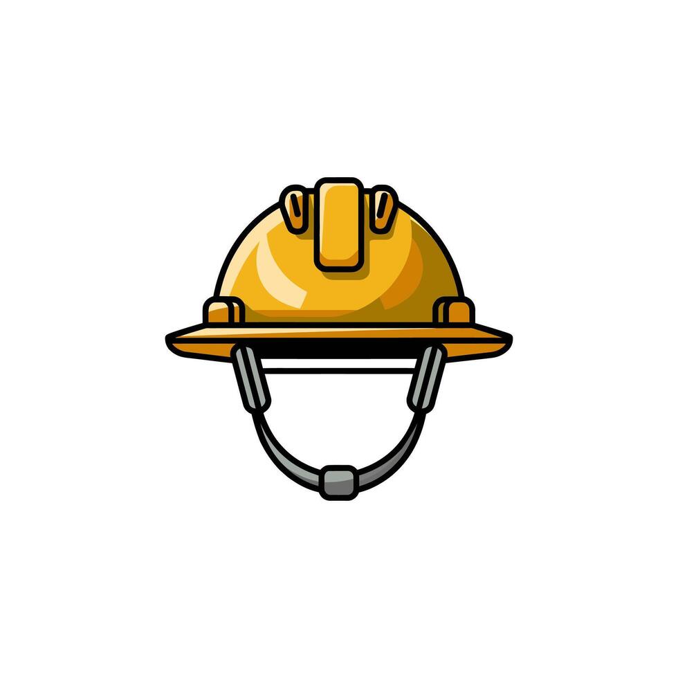Cartoon Illustration of a Bright Yellow Construction Helmet vector
