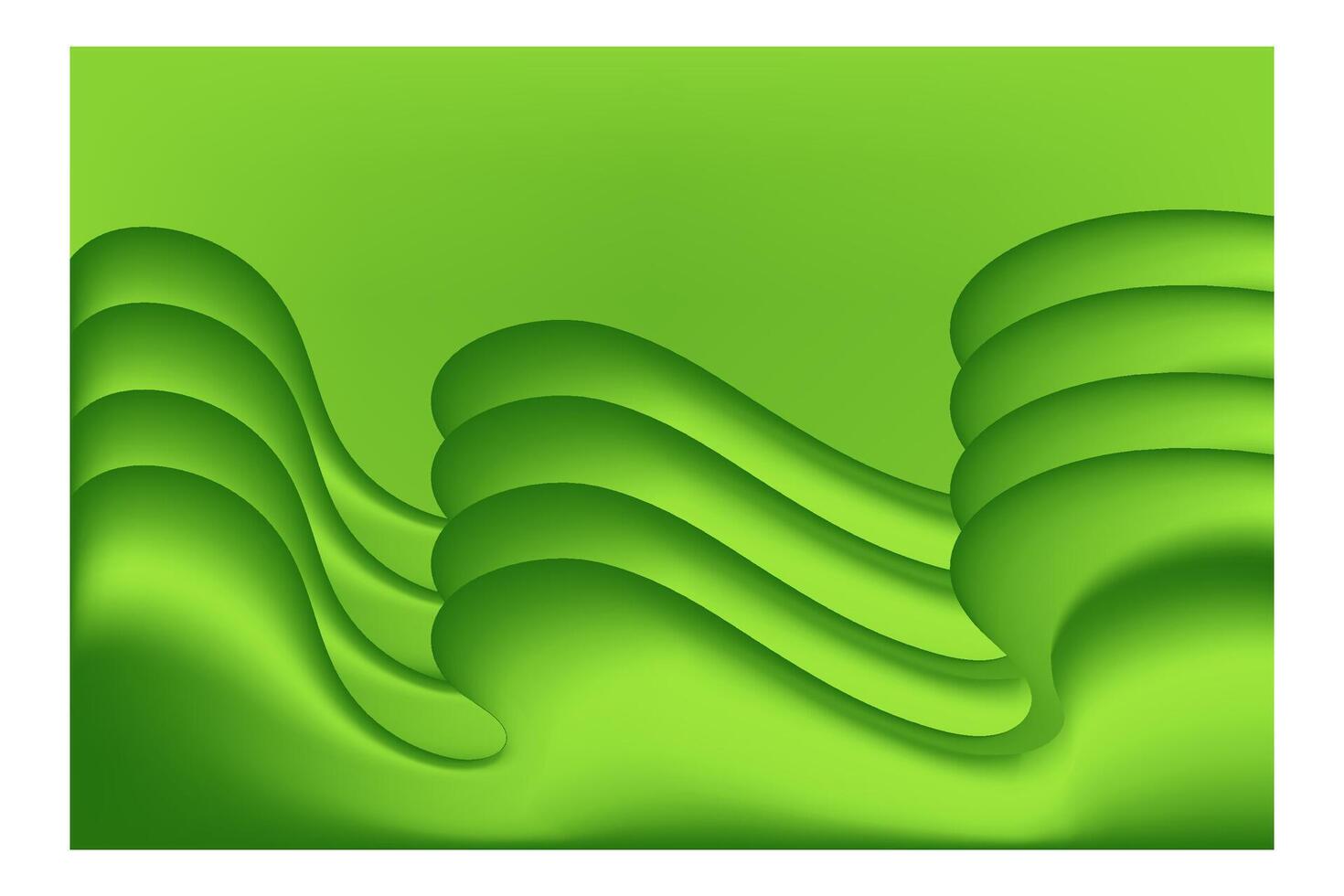 green abstract background with waves vector