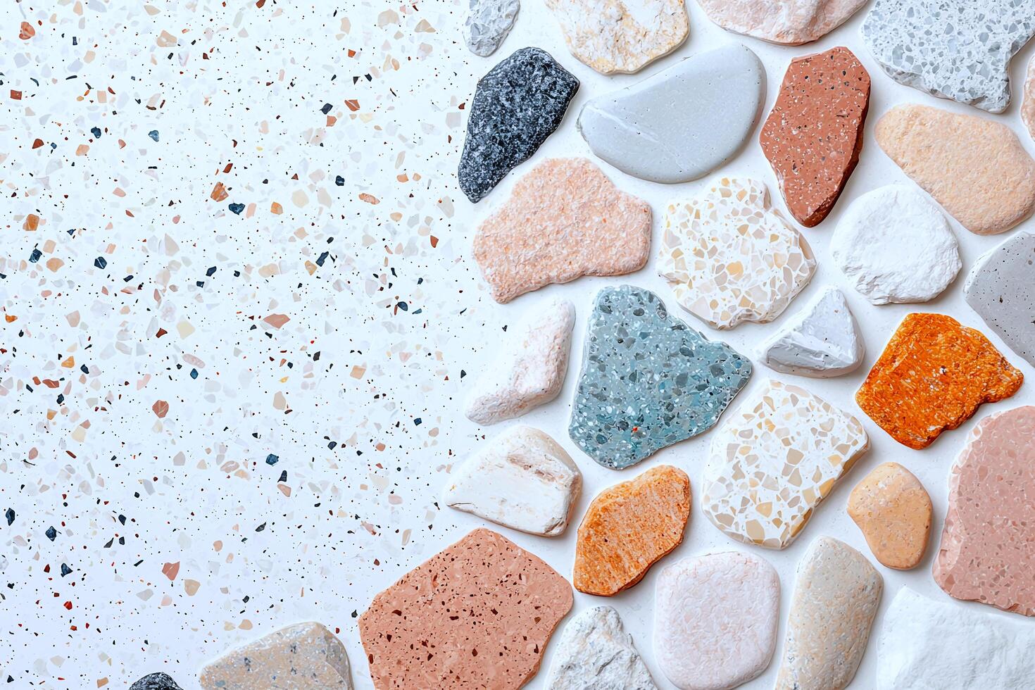 Muted pastel terrazzo texture, minimalist and trendy, perfect for modern design projects photo