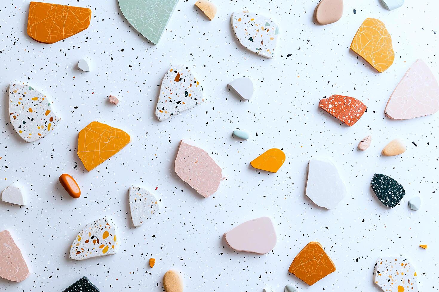 Minimalist terrazzo in soft pastel tones, a stylish background for trendy design projects photo