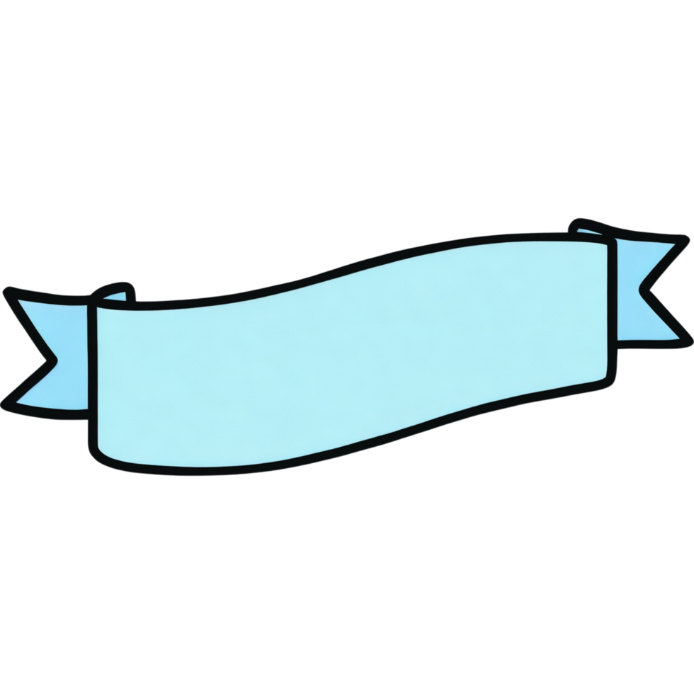 Light Blue Simple Ribbon Banner png