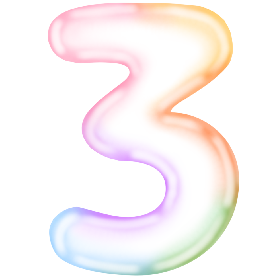 Bubble of number three 3 png