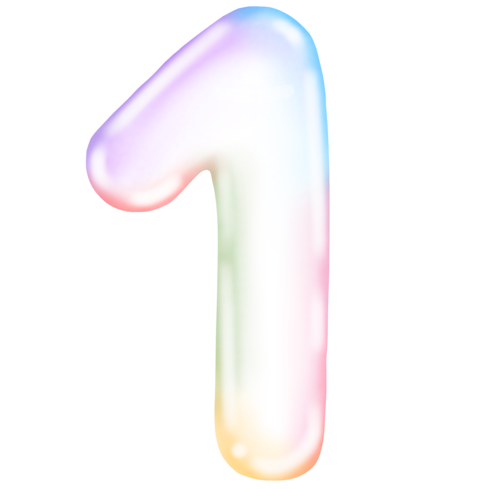 Bubble of number one 1 png