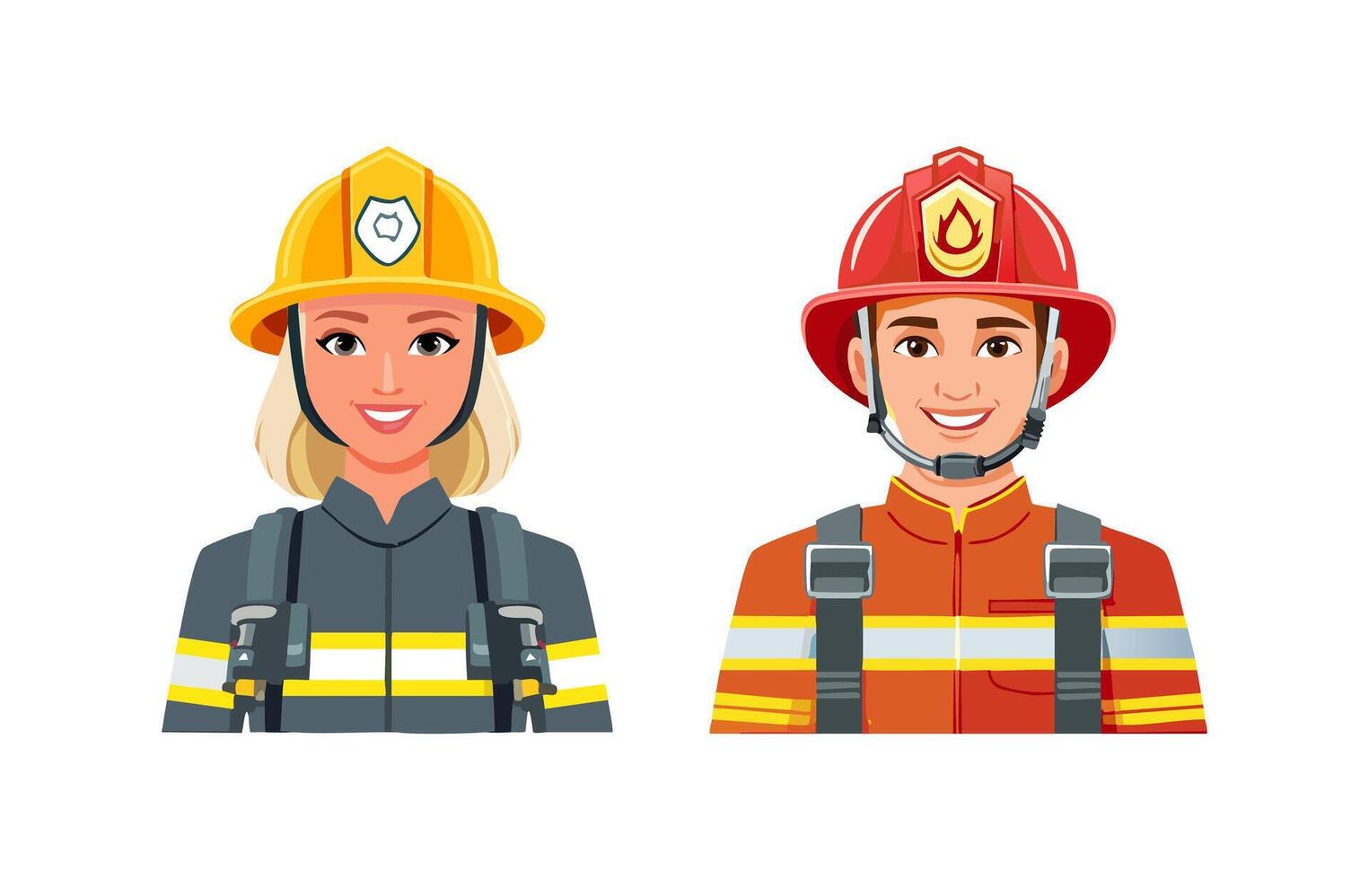 Firefighter Wearing a firefighter's helmet and gear vector