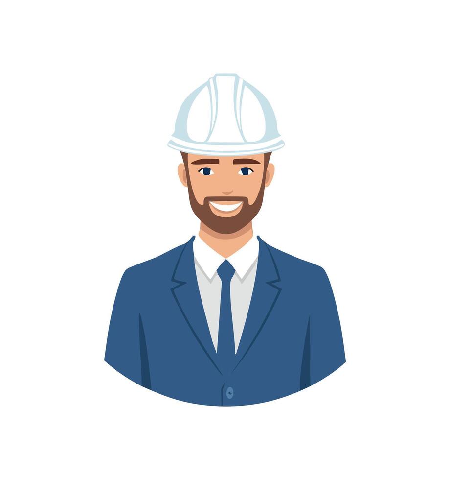 Engineer Wearing a hard hat vector