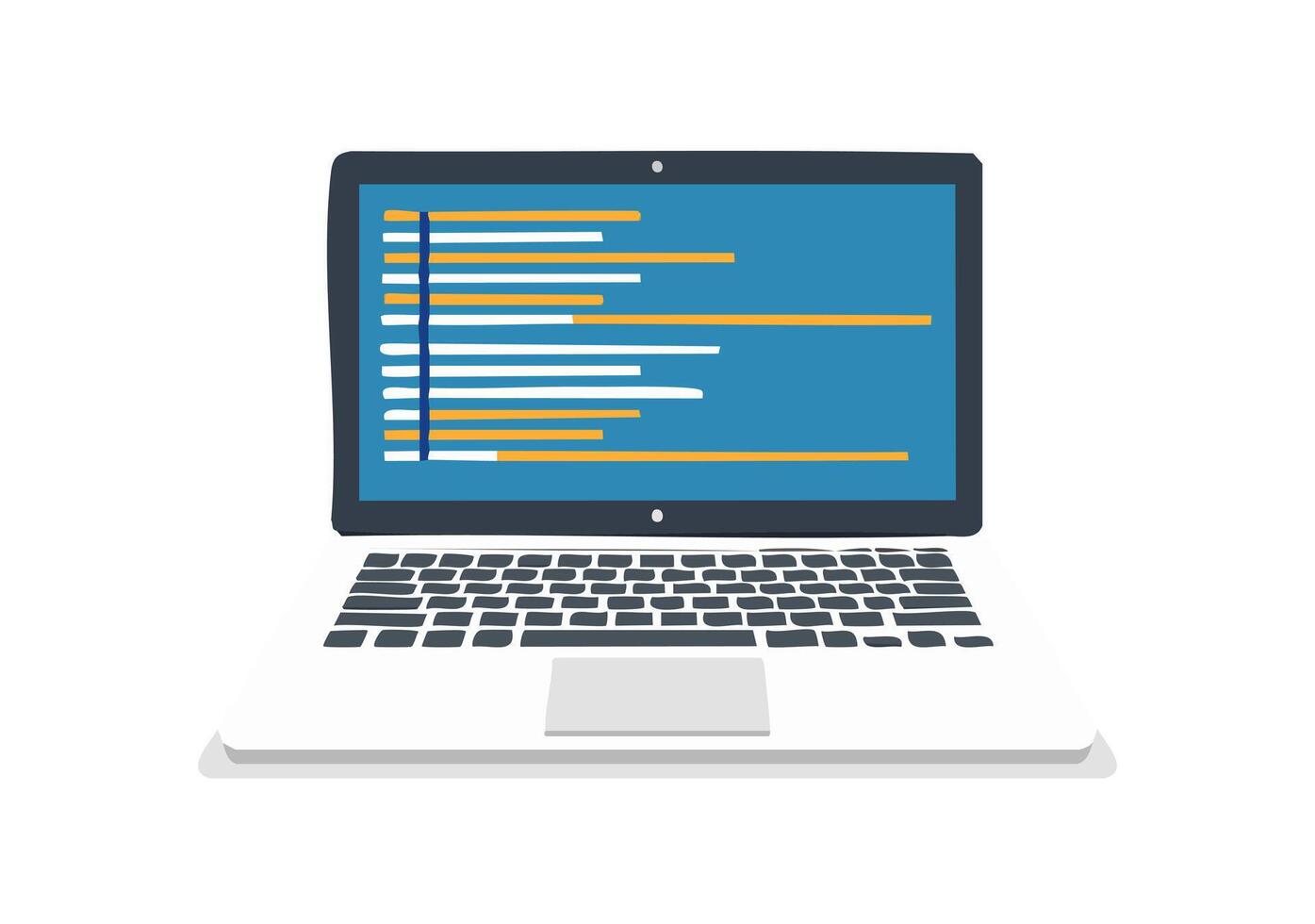 laptop screen displaying lines of AI code vector