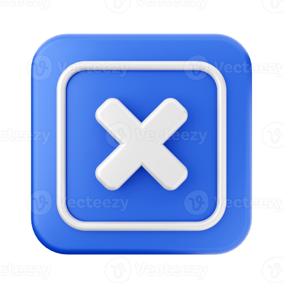 A blue square icon with an x sign png