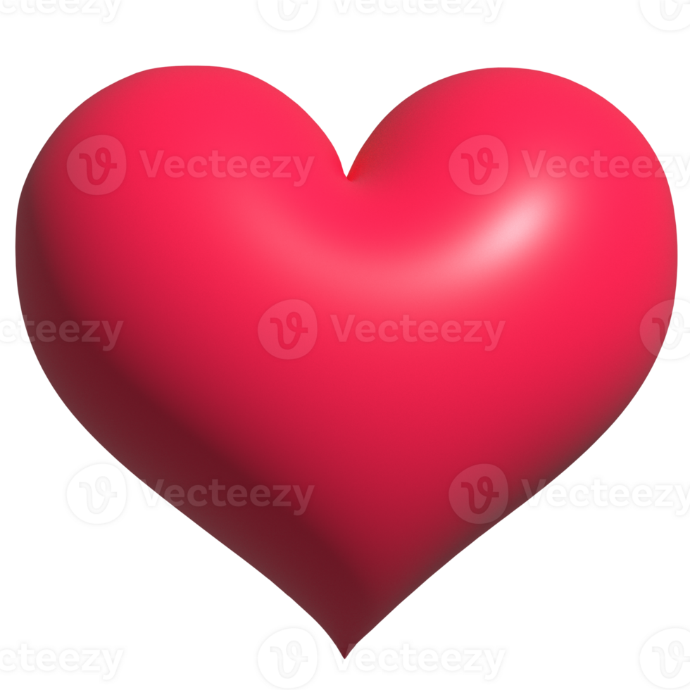 red heart in 3d png