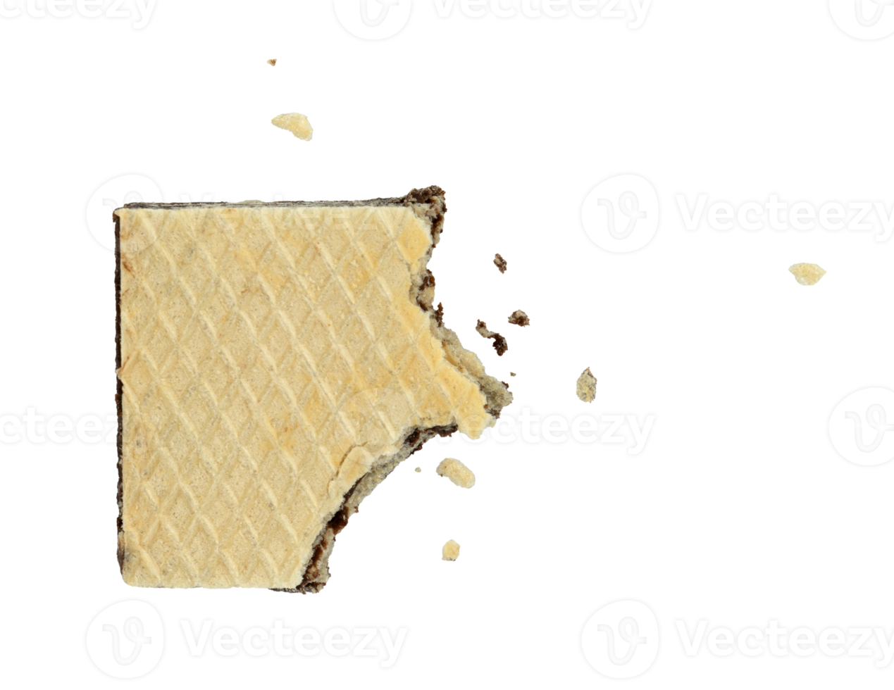 wafer bitten with crumbs isolated element png