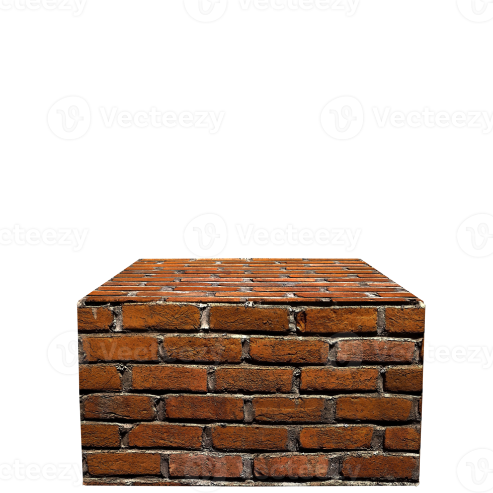 Square product display podium or brick platform, front position png