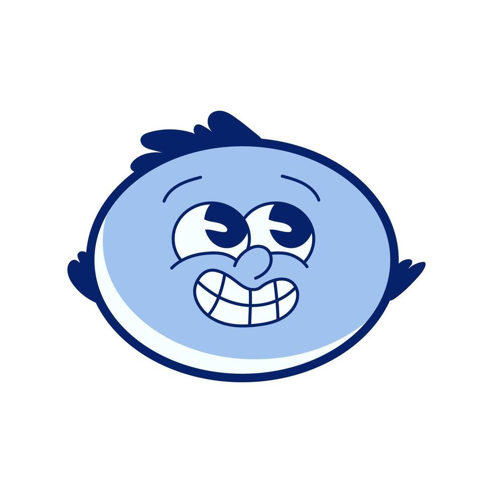 Smiling water drop in flat design. Funny liquid character with groovy face. illustration isolated. vector