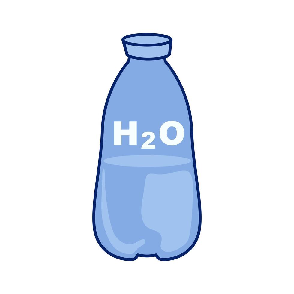 Water in plastic bottle in flat design. Mineral drink in container. illustration isolated. vector