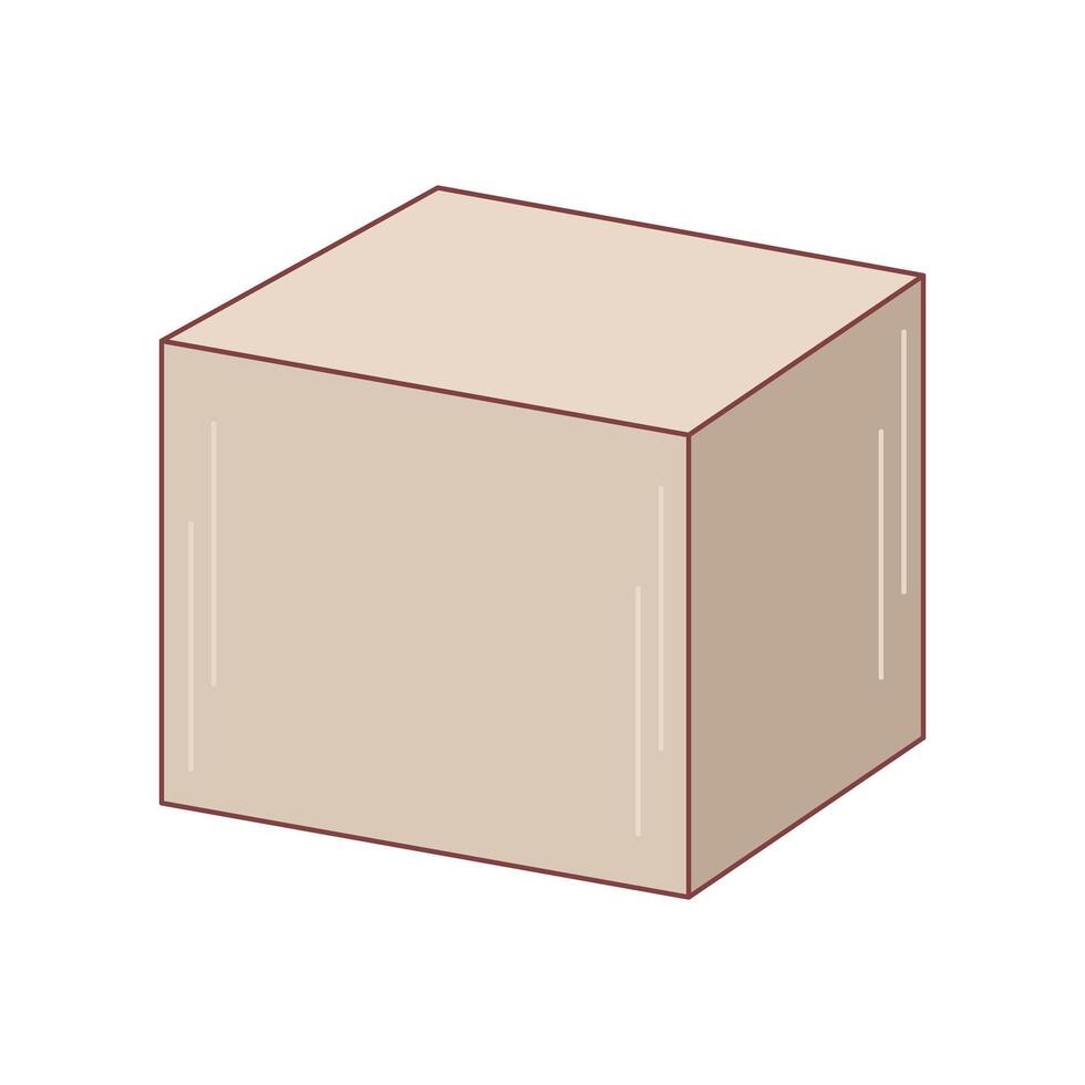 Eco packaging in flat design. Brown cardboard box, delivery paper pack. illustration isolated. vector